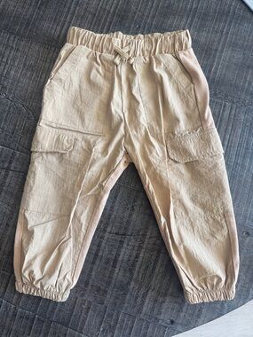 Zara Beige Cargo Jogger Pants for Kids 12-18m